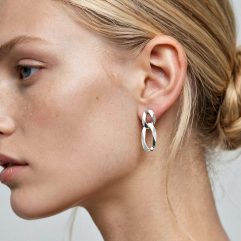 Handmade Oval Figaro Chain Drop Earrings | Solid 925 Sterling Silver | Sup Silver