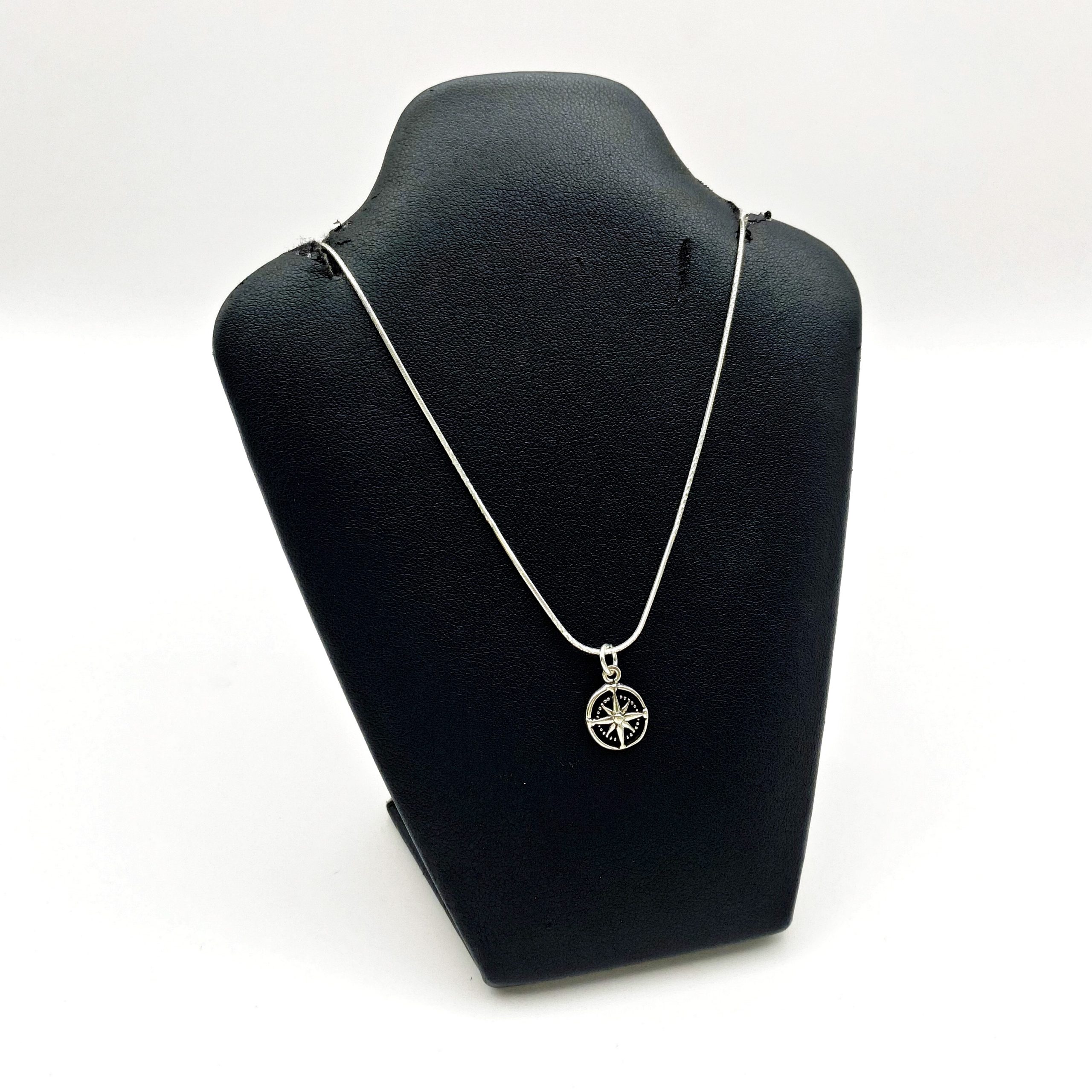925 Sterling Silver Compass Rose Pendant | Handmade Minimalist Charm | Sup Silver - Image 4