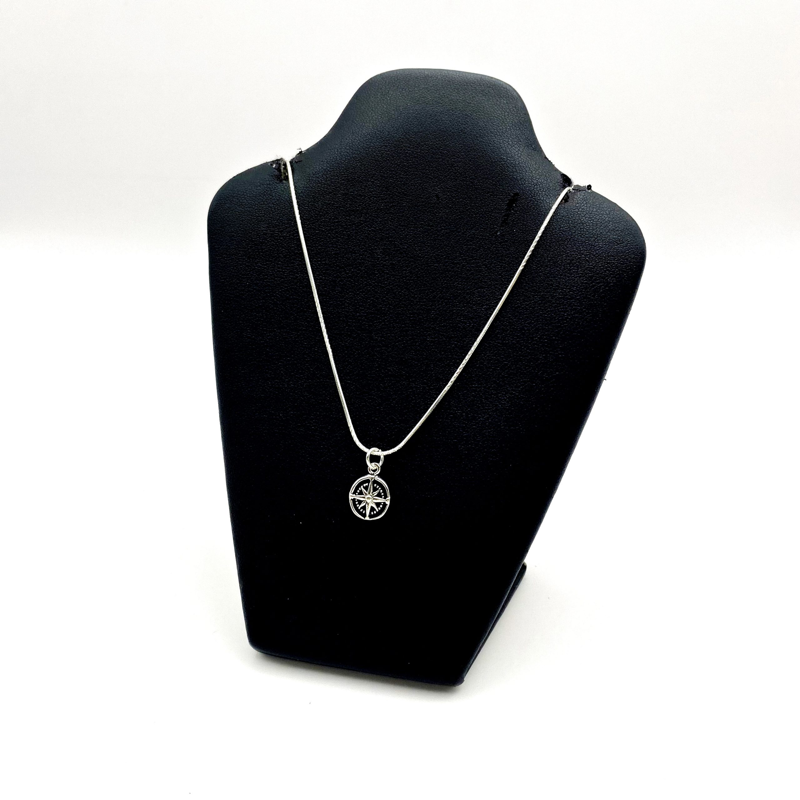 925 Sterling Silver Compass Rose Pendant | Handmade Minimalist Charm | Sup Silver - Image 5