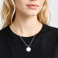 18mm Round Disc Pendant | Handmade 925 Sterling Silver Minimalist Jewelry